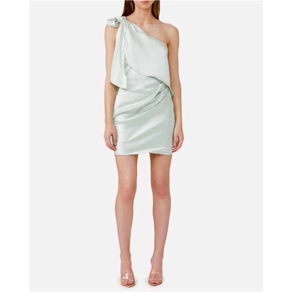 SIGNIFICANT OTHER
Azure One-shoulder Mini Dress In Green-lt - Picture 1 of 7
